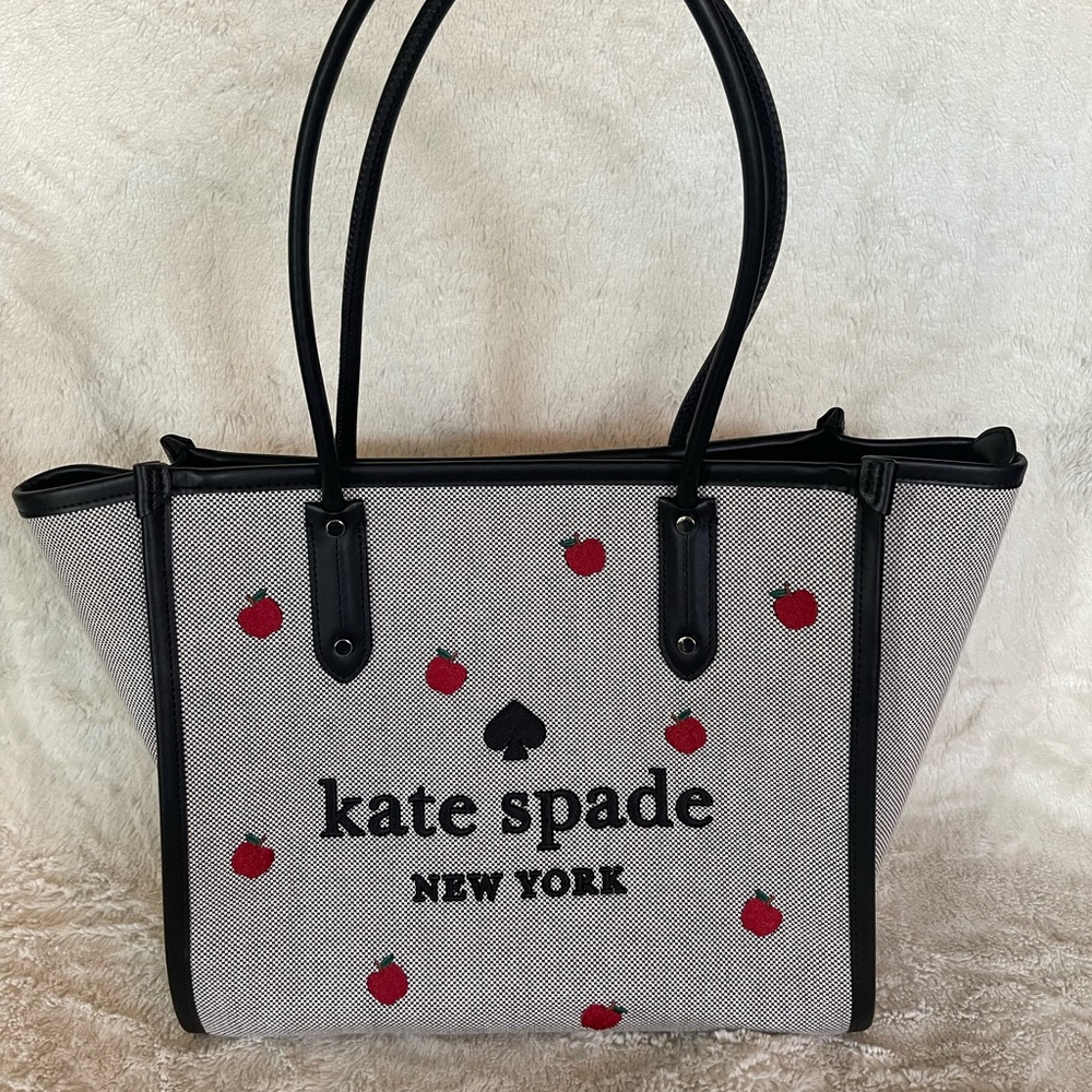 New Kate Spade Canvas Apple Tote